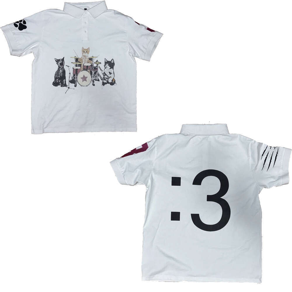 hot sale boyfrend giftY2K Gothic Vintage Printed Polo Shirt: Short-Sleeved T-Shirt for Summer Street Style