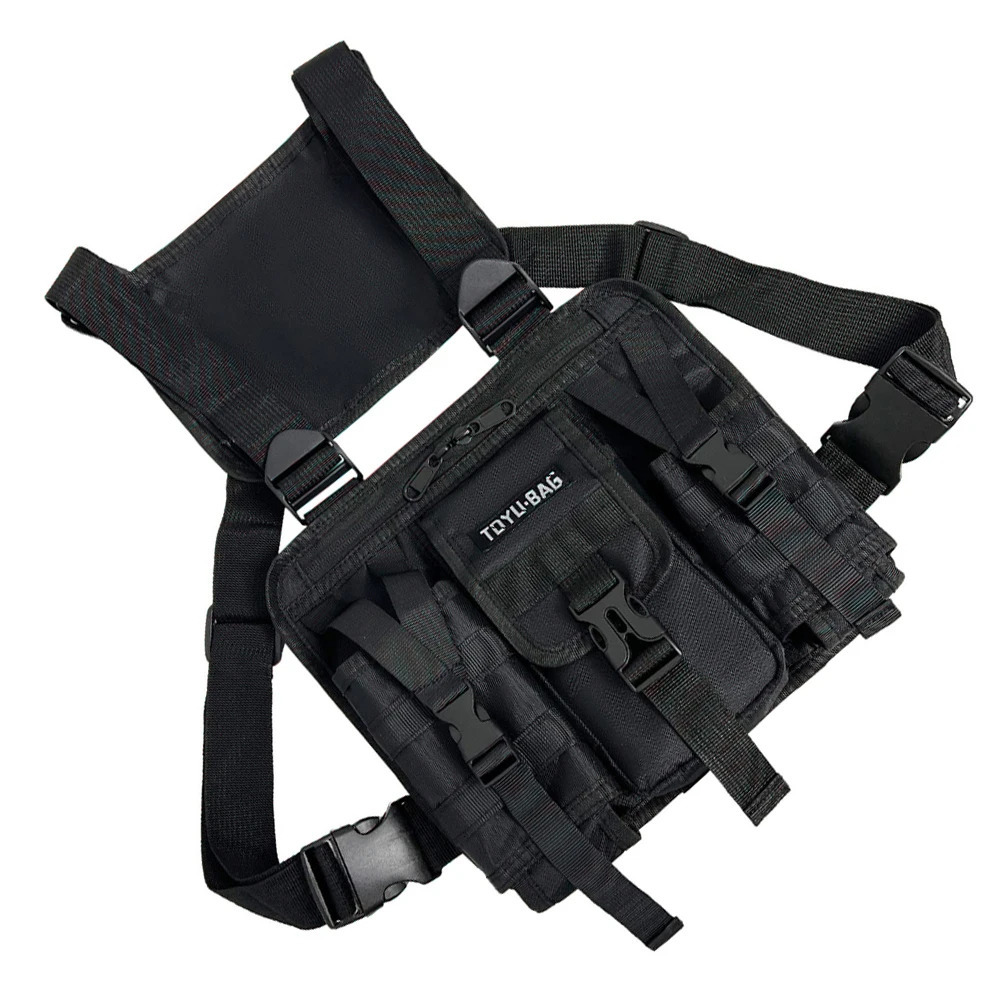 Molle Shoulder Vest Bags Oxford Cloth Male Chest Bag Adjustable Multiple Pockets Lightweight for Outdoor Camping Supplies 250118