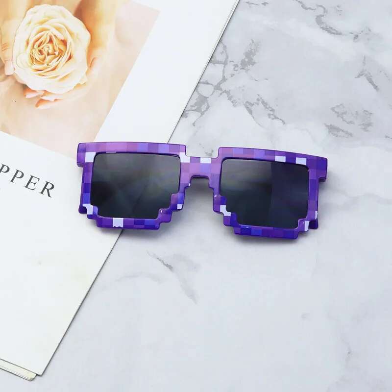 Ddmyshoesvip Kids Sunglasses Funny Sun Cosplay Action Game Toy Square Glasses Pixel Mosaic Thug Life Eyewear Children S Gift