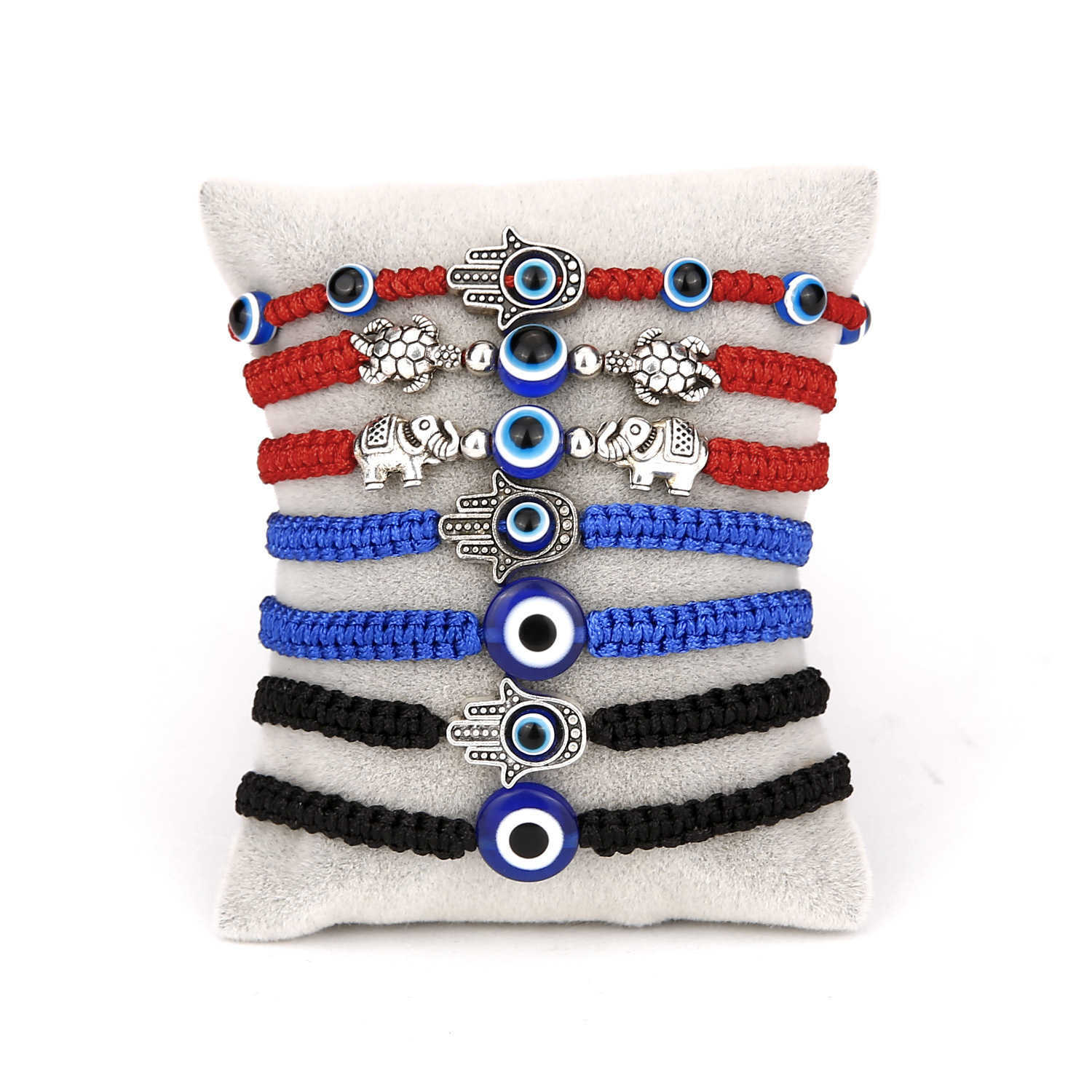 Charm Bracelets Bracelet female evil eyes palm blue eyes evil eyes red rope knitting Adjustable Bracelet H25220