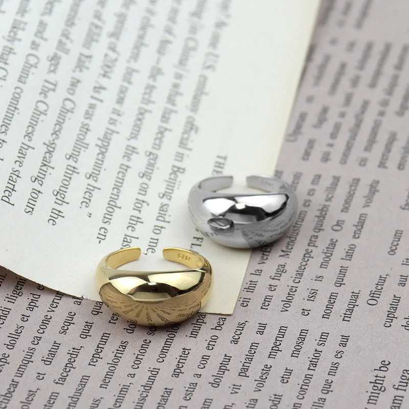 VENTFILLE 925 Sterling Silver Ring for Wen Men Smooth Geetric Finger Ring Adjustable Party Jewelry s X250220