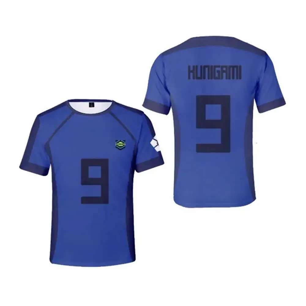 Latest 3D Printed Anime Blue Lock Football Shirt Men's Sports T-shirt Cool Fashion Short Sleeve Fashion Children's Role Playing T-shirt