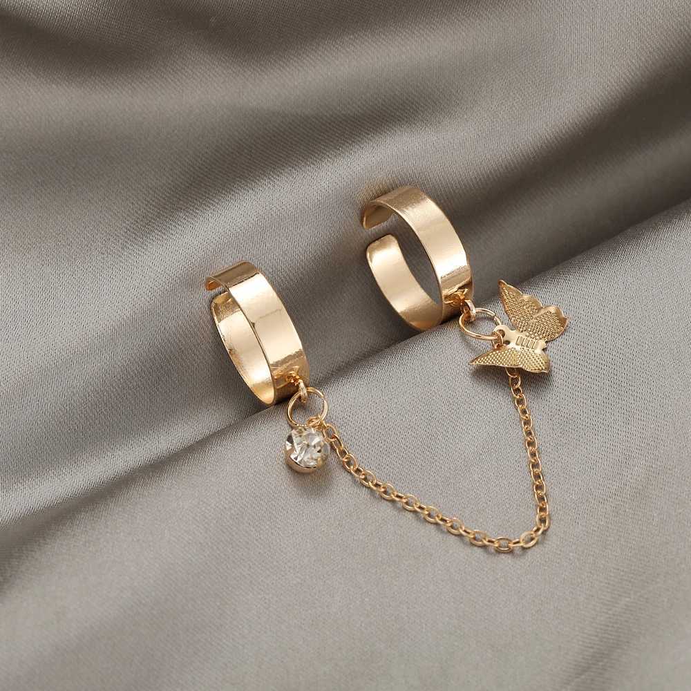 Personality Simple Mittens Chain Finger Rings for Wen Girls Gold Color Silver Color Charm Pendant Ring Jewelry Gift X250220