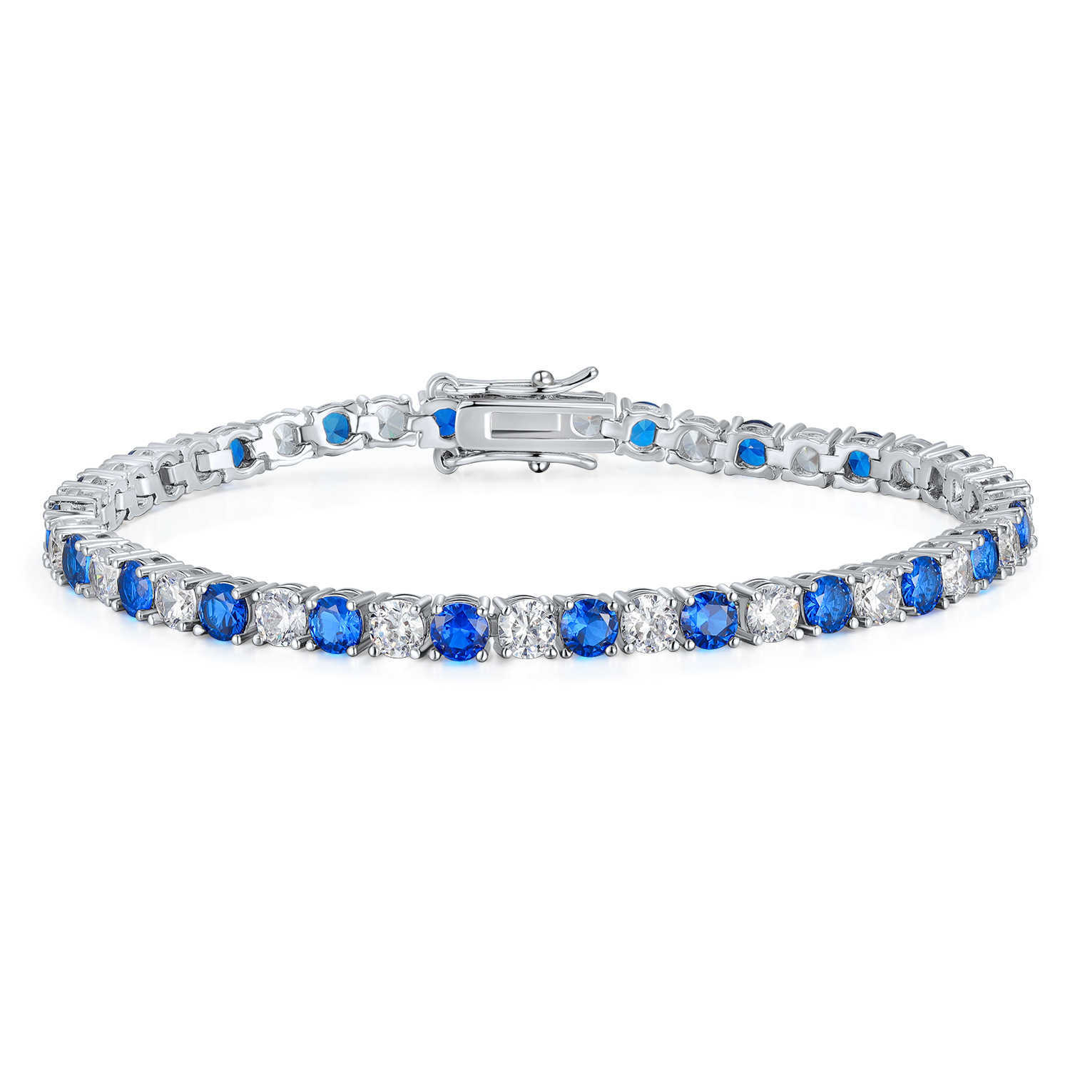 Charm Bracelets 4mm Round Zircon Bazi Buckle Tennis Copper Bracelet Fashion Design New Style H25220