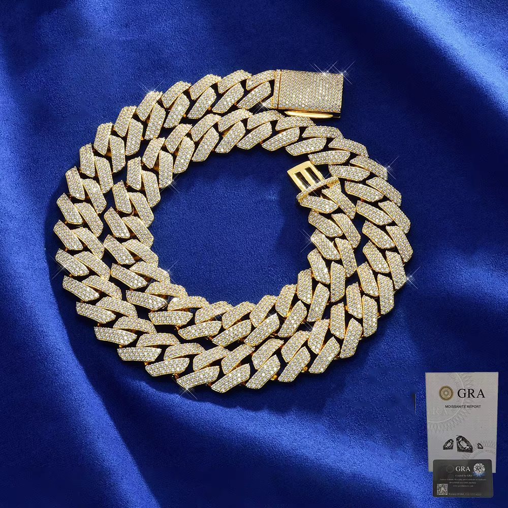 6mm 8mm 10mm 12mm 14mm Silicon Chain Necklace for Men Hip Hop Iced Vvs Sier Cuban