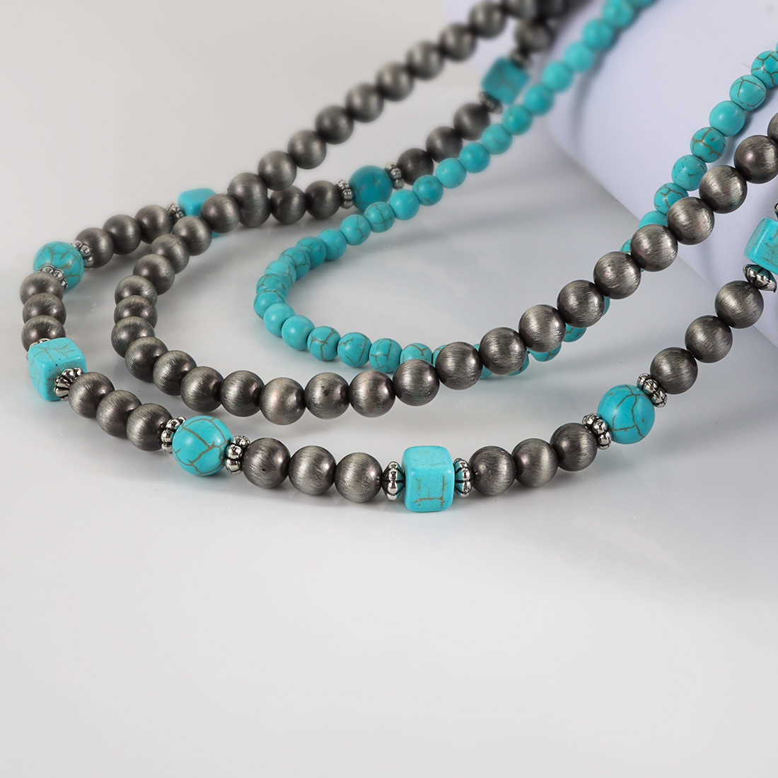 Pendant Necklaces Jewelry ethnic style handmade bead turquoise necklace NK24160 H25219