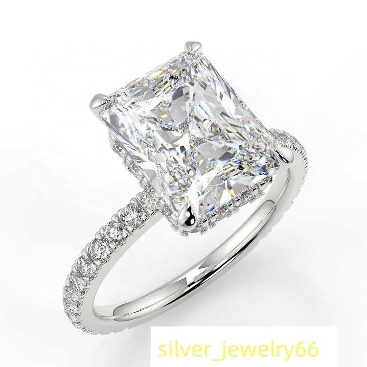 New 925 Sterling Silver 2.5cts 18K Gold Stone Ladies Engagement Wedding Ring Set Custom Women Diamond Jewelry Moissanite Ring
