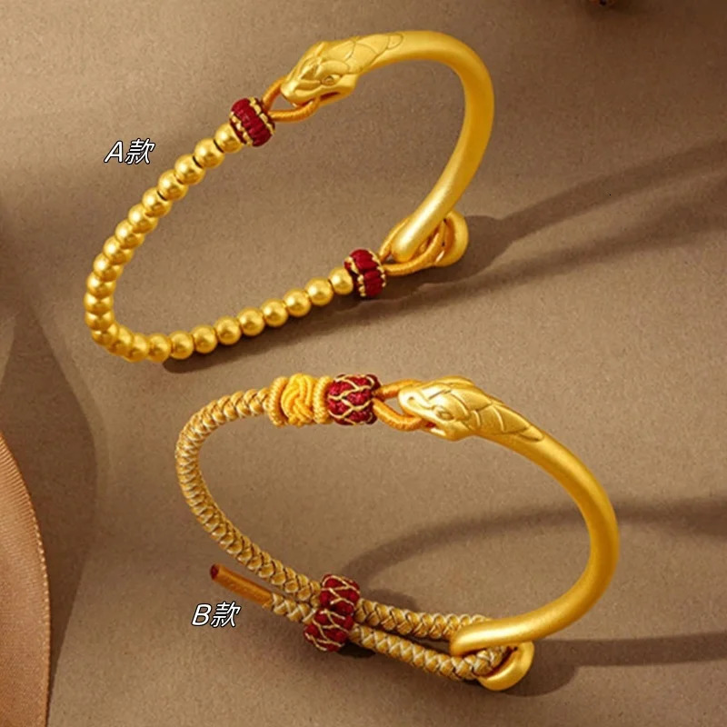 Year of the Snake Breaking Taisui Bracelet Snake Golden Mysterious Elegant Retro Light Elegant Year of Life Lucky Jewelry 250220
