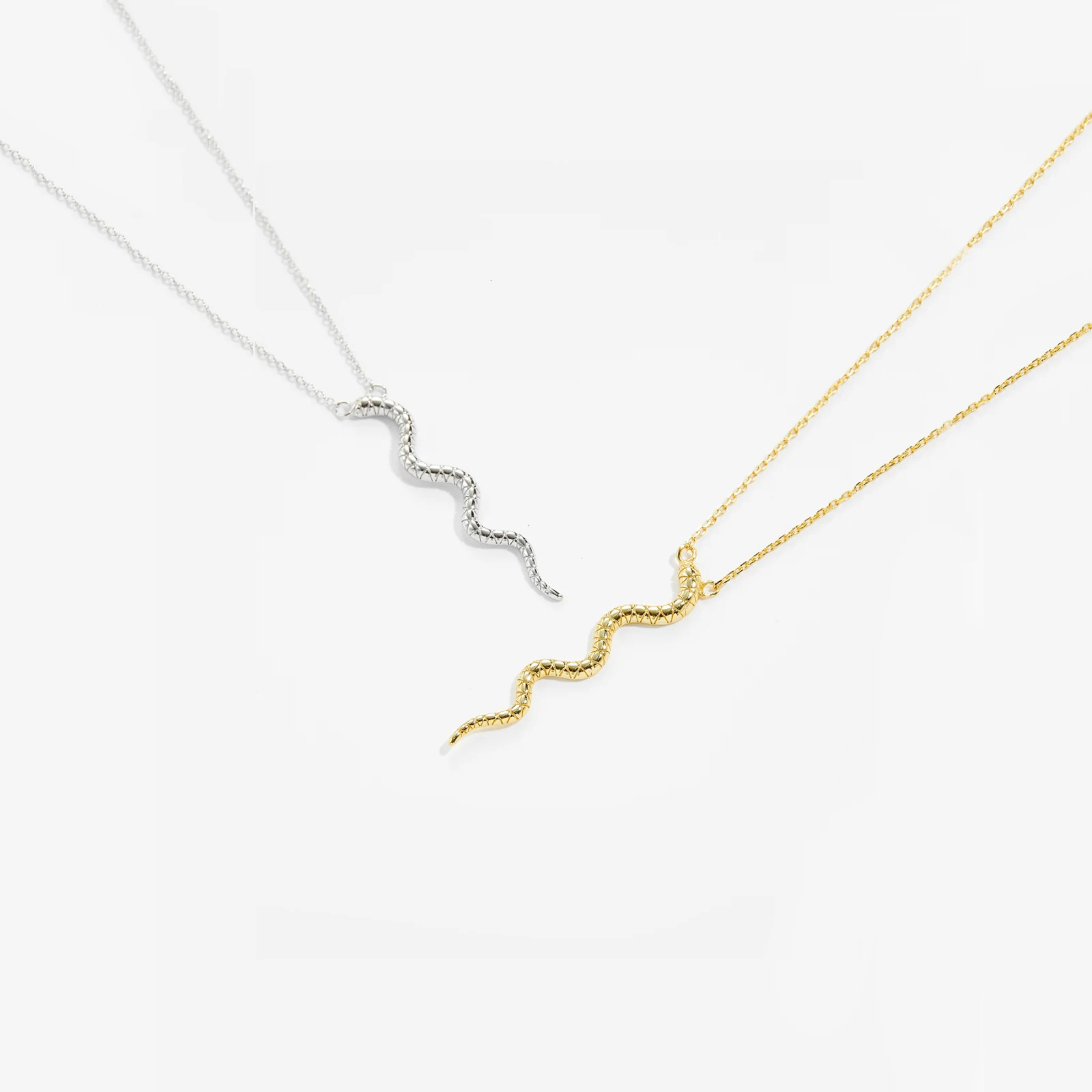 ANDYWEN 925 Sterling Silver Gold Snake Pendant Women Long Chain Animal Special Rock Punk Jewelry European Statement 250220