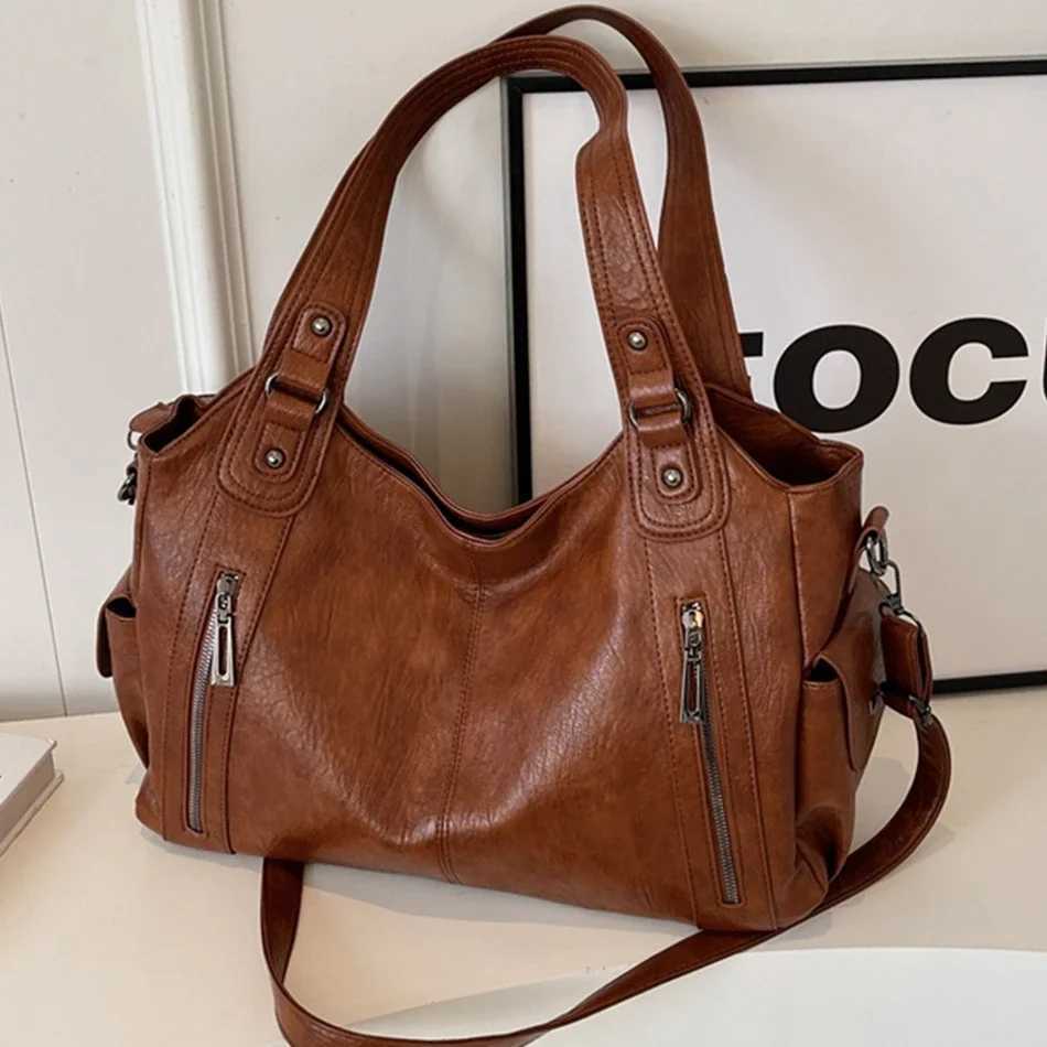 Female Handbag Large Capacity Shoulder Bags Big Stylsih Ladies Soft Leather Hobos Messenger Bags Women Shopper Bag Sac Y250218