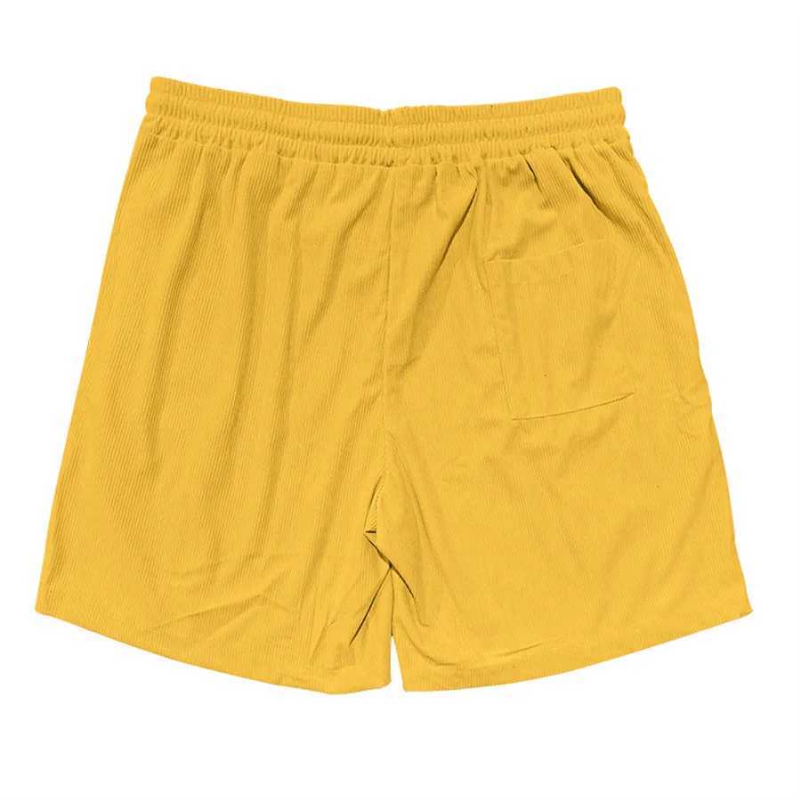New 2025 Men Casual Corduroy Shorts Yellow Beach Short Pants Plus Size Male Drawstring Cargo Half Pants Retro Mens Clothing X250220