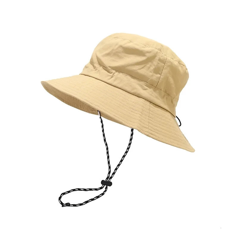 Quick drying fisherman hat womens outdoor sun protection Panama waterproof camping folding Bob bucket 250117