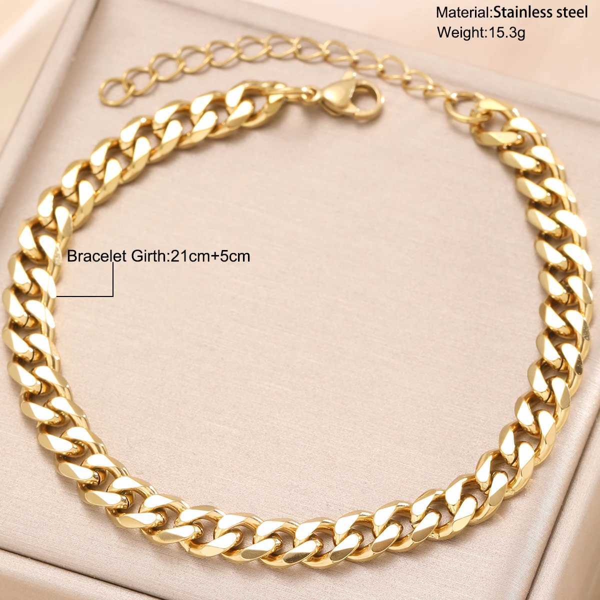 Fashion Stainl Steel Men Cu Cuban Chain Bracelet Women Bracelet On Hand For Couple Unisex Wrist Hand Jewelry Gift Party NewXJ250219