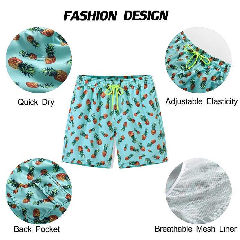 Datifer 2025 Summer Mens Shorts Fashion Polyester Printed Surfing Quick Drying Gym Traje De Ba o Hombre Breathable Mesh Lined Swimsuit X250220