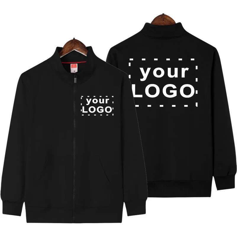 Men's Casual Zippered High Neck Jacket, Custom Print, Embroidery, Company Logo, Outdoor Sports, Custom Workwear, 4XL