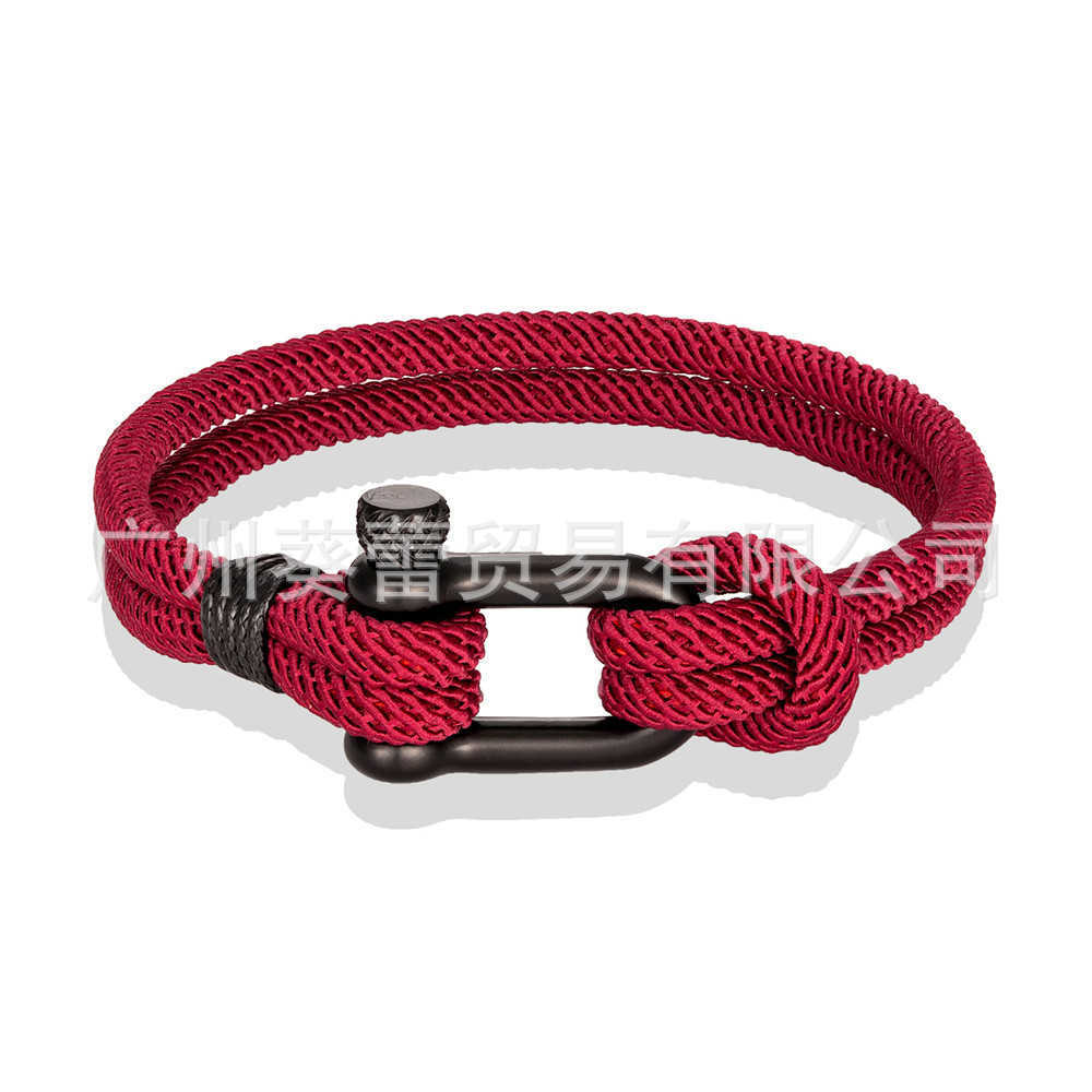 Charm Bracelets U-shaped horseshoe buckle bracelet mens stainless steel couple Milan rope outdoor lover Bracelet H25220