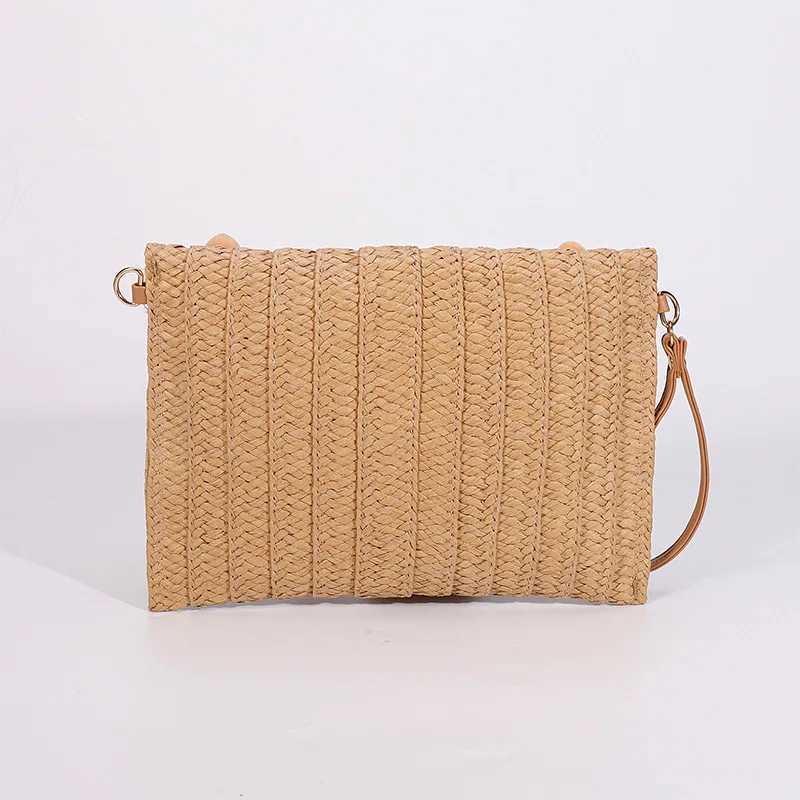 Summer Tassel Straw Shoulder Bag for Women Tassels Wrist Pack Handbags 2023 Women Woven Envelope Bag Beach Clutch Bag Z250219
