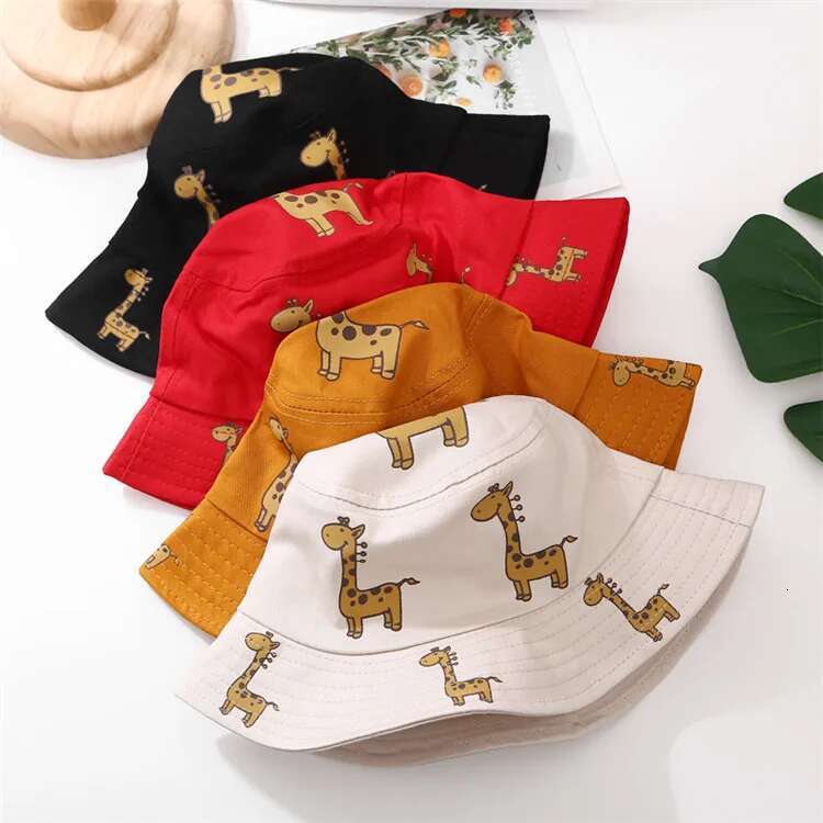 Ddmyshoesvip Summer Baby Bucket Hats Boys Girls UV Sunhat Kids Cotton Giraffe Beach Hat Children Outdoor Casual Panama Caps Child Accessories