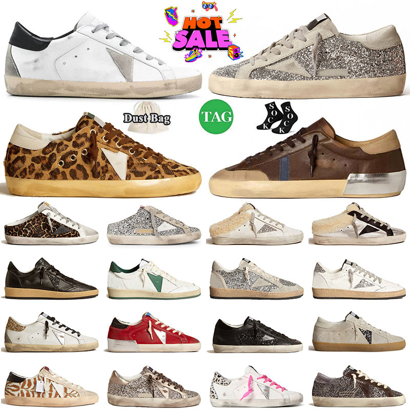 2025 new designer sneakers leopard print goldenstar mid star high top Slide doold dirty sports shoe men women famous casual platform flat chaussure trainers size 46