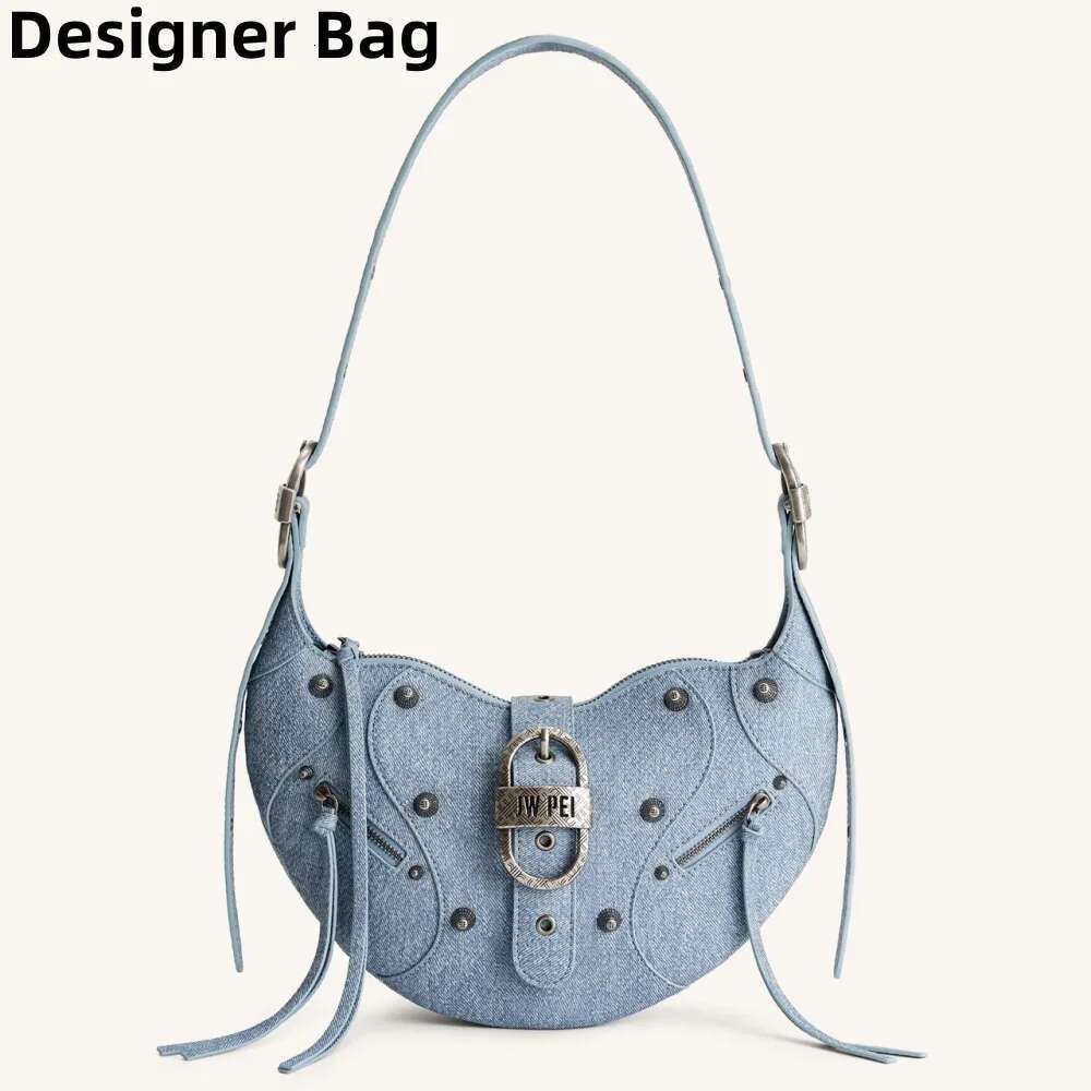 Oil Wax Leather Horn Bag For Women's Large Capacity Motorcycle Single Shoulder Crossbody Bag, Underarm