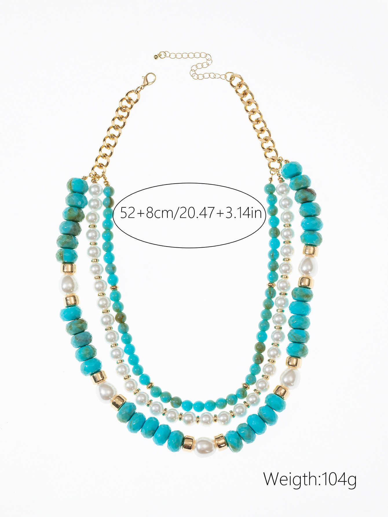 Pendant Necklaces Turquoise pearl necklace for womens fashion accessories fashionable Bohemian ethnic style bead necklace H25219