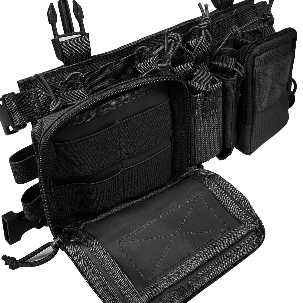 Tactical Chest Vest Rig Bag Field Training Vest Multifunctional Camouflage Strap with Multi-Pocket Outdoor Camping CS Match Pack 250219