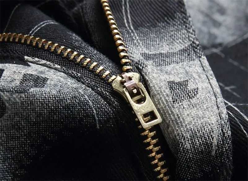 Korean Fashion Printed Slim Jeans Luxury Design Classic Mens Skinny Jeans Men Casual and Trendy Black Boyfriend Denim Pants X250220