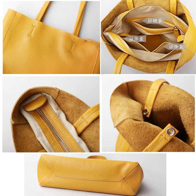 Women Luxury Bag Casual Tote Female Fashion Summer Beach Handbag Lady Popular Soft Cowhide Genuine Leather Shoulder Shopping Bag Z250219