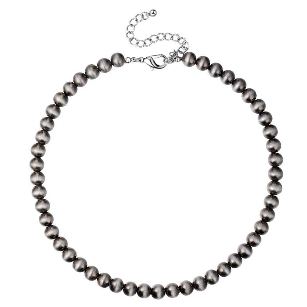 Pendant Necklaces Western Navajo imitation pearl necklace womens Bohemian CCB high-end brushed shiny black necklace H25219