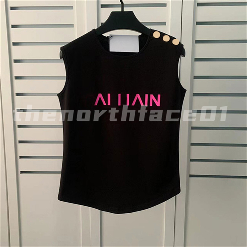 Womens T-shirt Summer Womens Sleeveless T-shirt Letter Printed Short Sleeve Cotton Round Neck T-shirt Couple Trendy Short Sleeve Size S-XL
