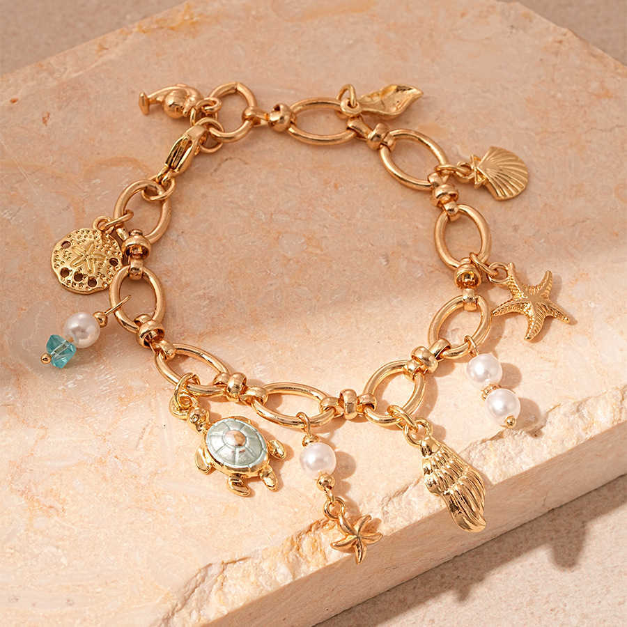 Charm Bracelets Ocean vacation oil droplets pearl tassel bracelet personalized fashion bracelet high-end feel bracelet H25220 2 FOFO