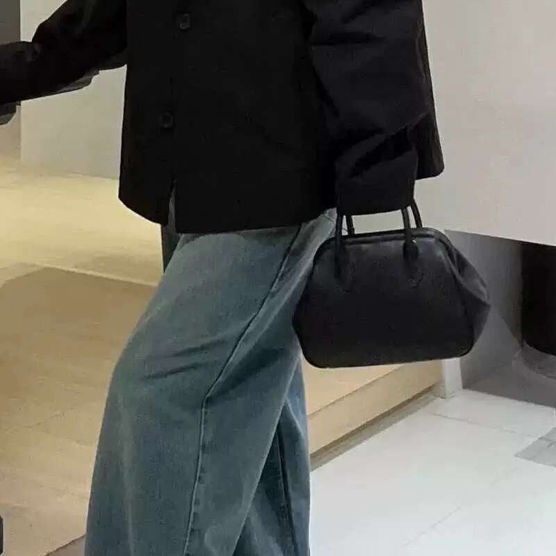 Clip Tote Bags For Women Designer Handbag Purses 2024 New PU Leather Vintage Large Capacity Commuting Shoulder Crossbody