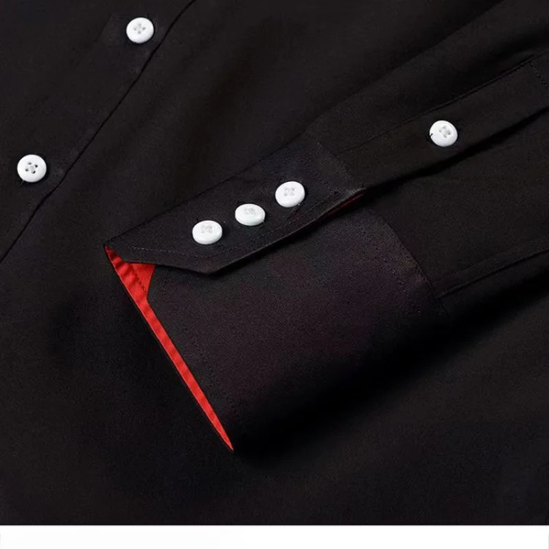 Mens Dress Shirt Buttondown Collar Korean Fashion Male Formal Business Slim Fit Casual Long Sleeve White Shirts Autumn 250220