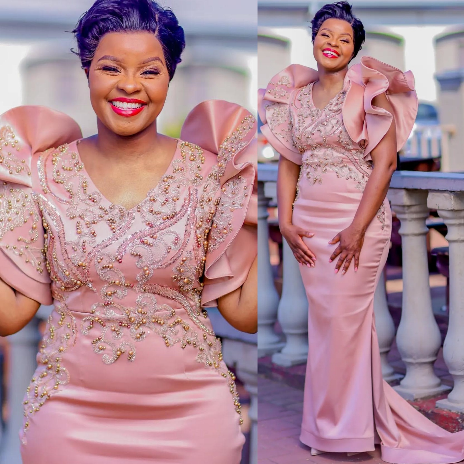 Blush Pink Mermaid Prom Dresses 2025 Lace Beaded Satin V-neck Evening Formal Party Second Birthday Engagement Gowns Plus Size Dress For Special Ocns