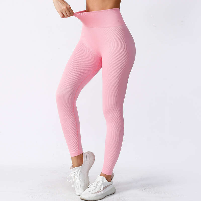Threaded elasticity tight pants for outerwear, high waist hip lifting, seamless yoga quick drying, breathable, sweat wicking cycg and fiess pants, 202