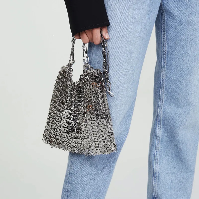 Handwoven Metal dh1102219088 hot Chain Tote - Aesthetic Clutch, Shoulder Bag for Travel & Holiday