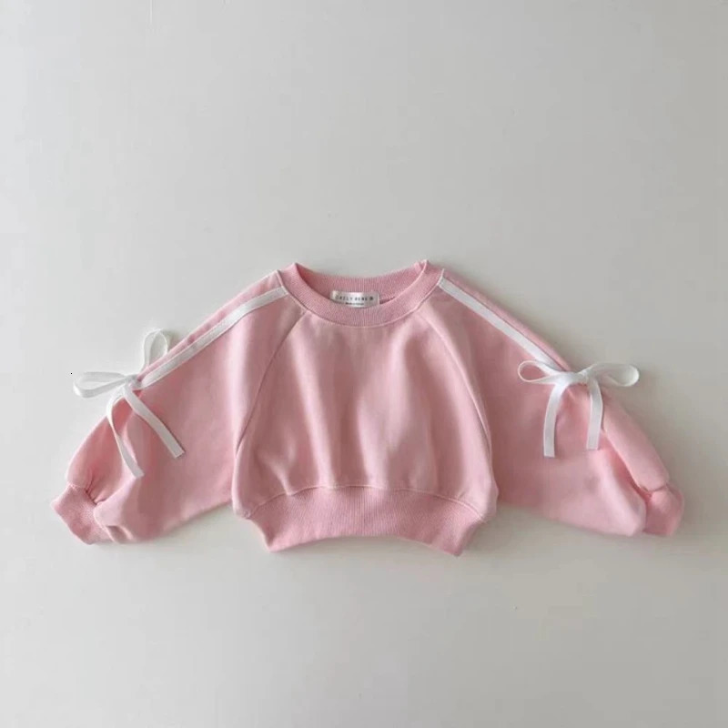 Kids Girls Clothes Sets Spring Long Sleeve Bowknot Hoodies Sweatshirts Pant Suits Loungewear Children Clothing Sets 250219