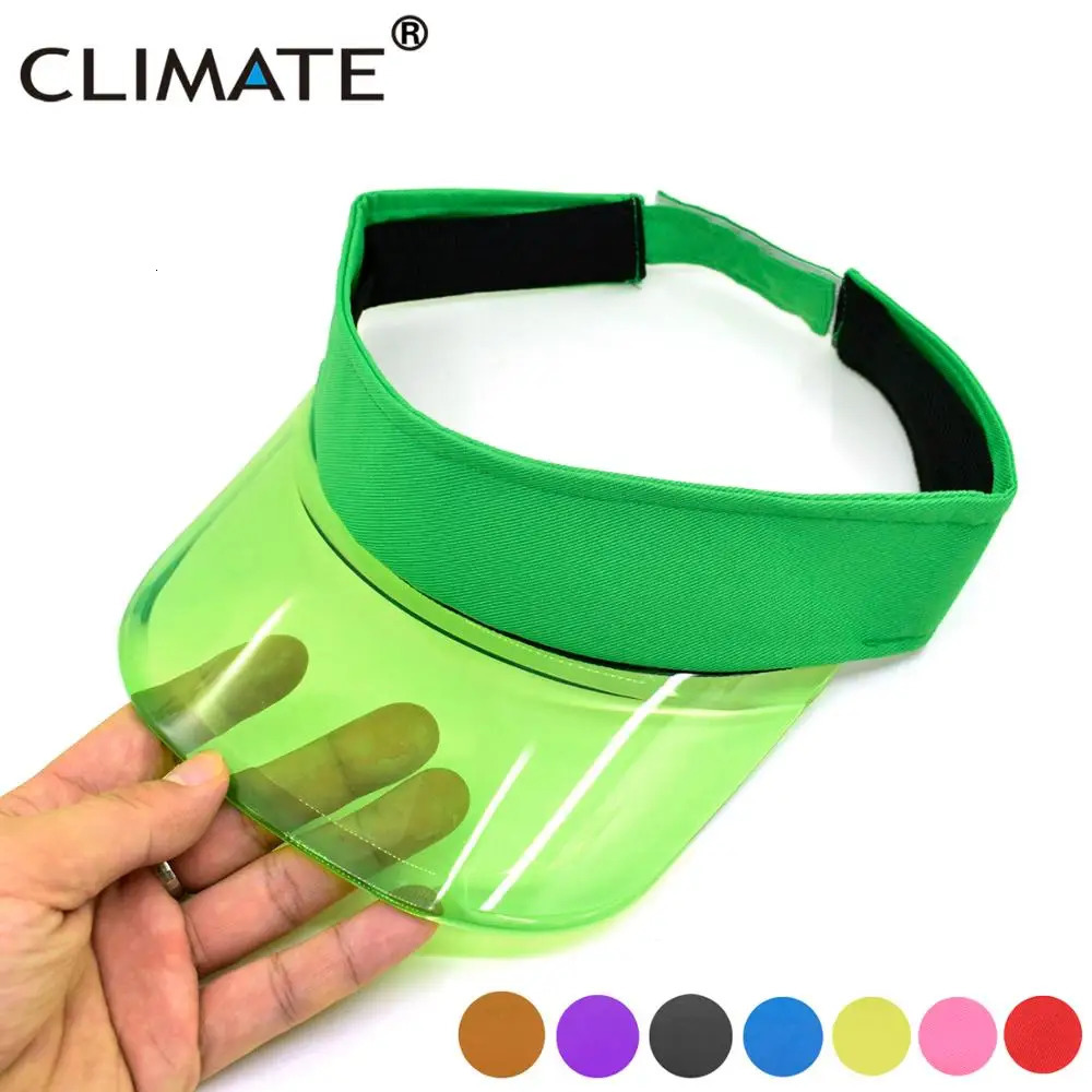 CLIMATE Cool Sun Visor Sheer Fashion Transparent Plastic Visor Summer Cap Sun Hat Air Sunhat Top Caps Leisure Beach Casquette 250219