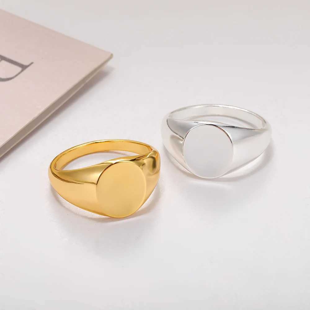 Classic Round Rings for Wen Men Gold Color Stainless Steel Ring 2024 Trend Unisex Punk Hiphop Party Jewelry that Items X250220