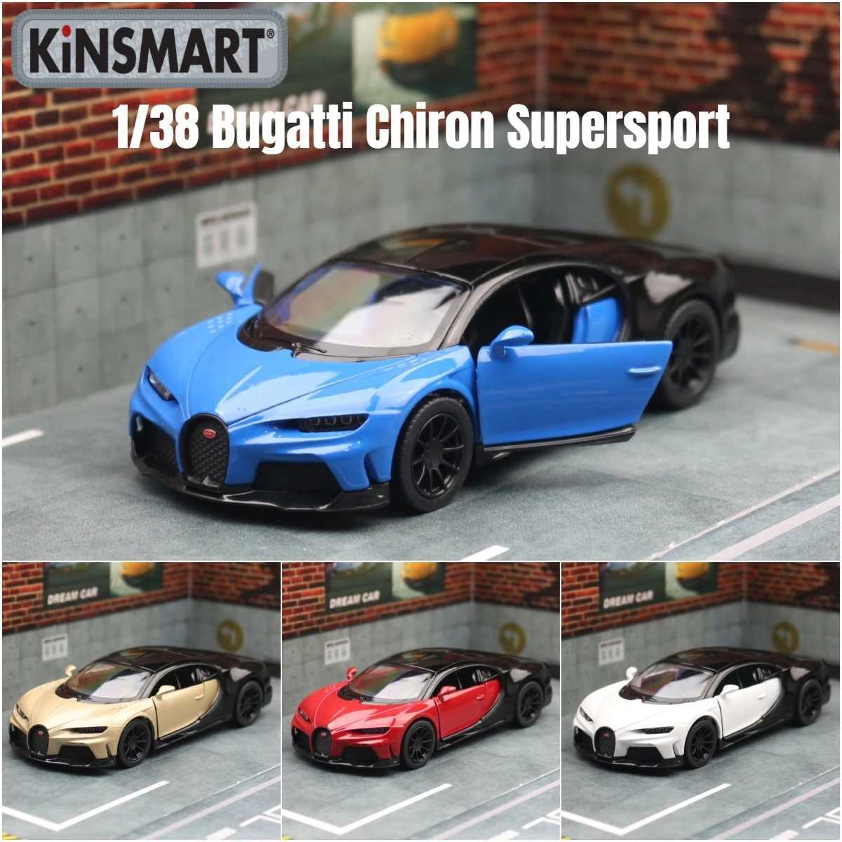 Free shipping KiNSMART Toy Car Model 1/38 Bugatti Chiron Super Sport Racing Alloy Diecast Miniature Vehicle Collection Gift For Children BoyXJ250220