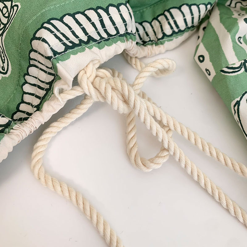 Lady Organic Cotton Green White Stripe Print Set Luxury O Neck Long Sleeve Cropped Loose Top One-Piece High-Waist Tie Skirt Chic Spring High-Quality D