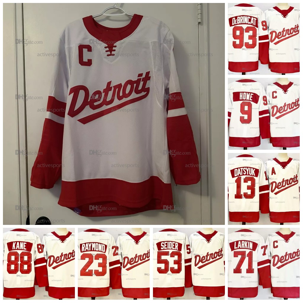 Mens Womens Youth Kane Raymond Seider Jerseys Compher Custom Hockey Jerseys Veleno DeBrincat Tarasenko Datsyuk Howe