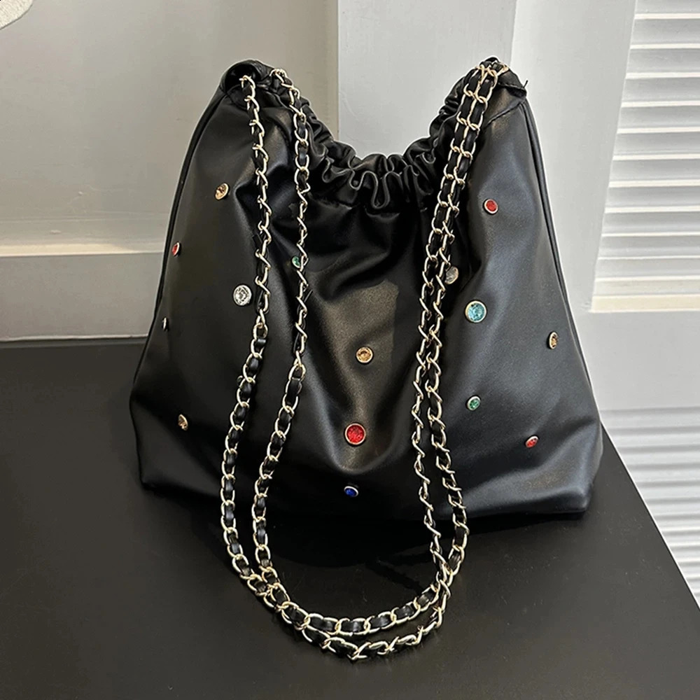 Womens Shoulder Bags PU Leather Casual Tote Bag Fashion Composite Handbag Large Capacity Chain Hobos Crossbody Shopping 250218