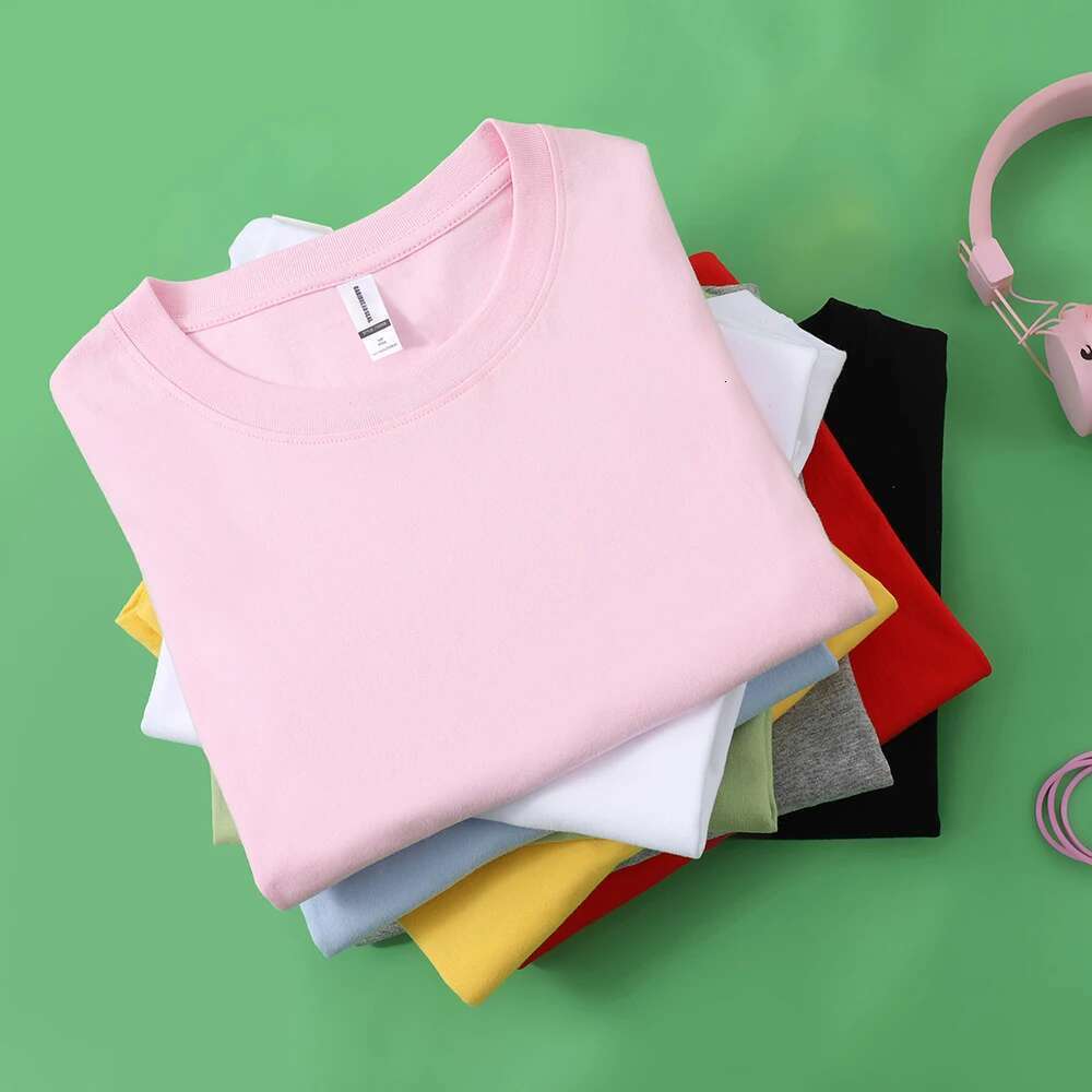 Short Sleeve T-shirt for Men and Women, Clothing 100% Cotton, Unified Color, White, Black, Trend, Fashion Brand, Custom Products, Summer