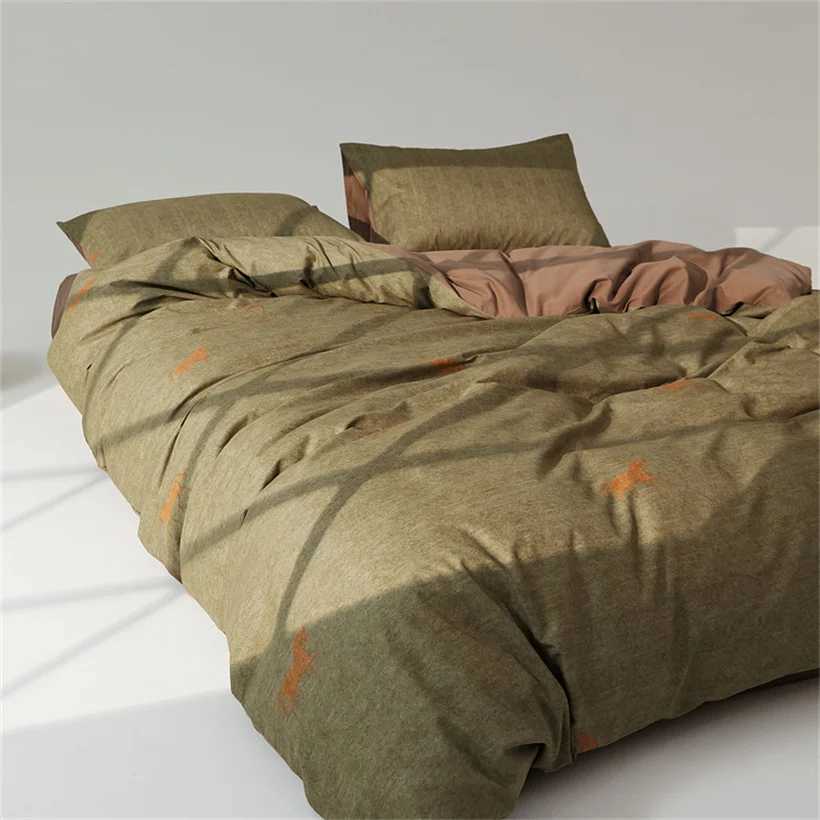 100% Egyptian Cotton Bedding Sets Bed Linen Ru Europe Queen King Family Size Duvet Cover Sheet case Printed Bed Sheet Set Y250219