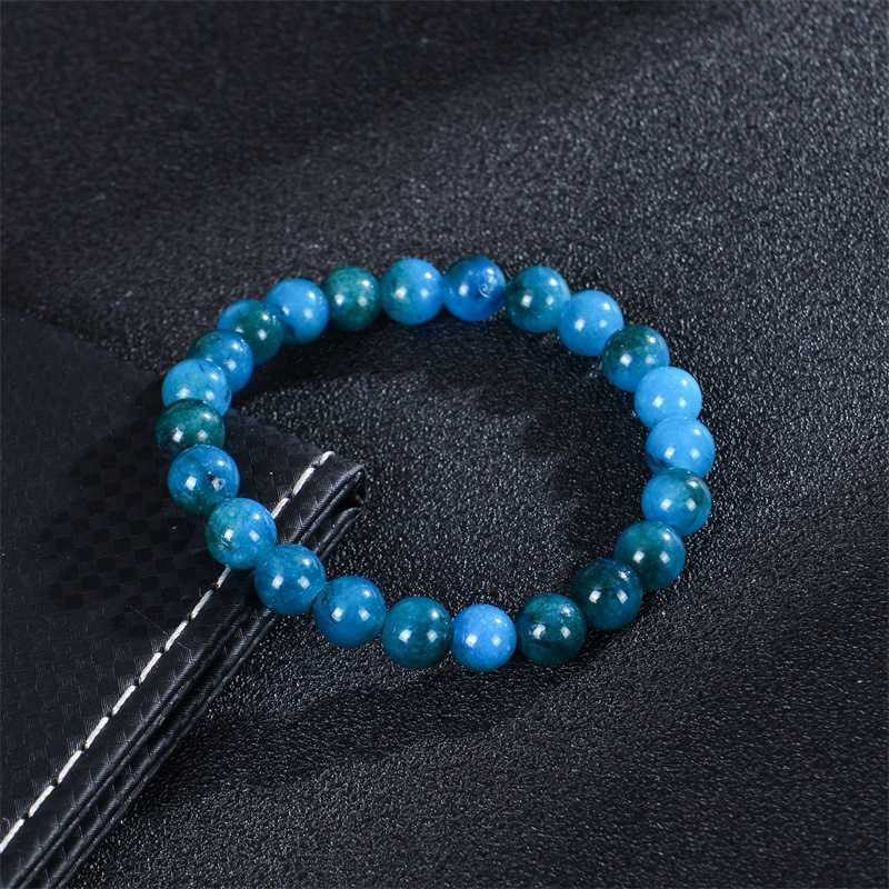 Charm Bracelets New Blue Apatite Amethyst Bracelet Handmade Natural Stone Agate Crystal Bead Card Bracelet Jewelry H25220 2 55AF