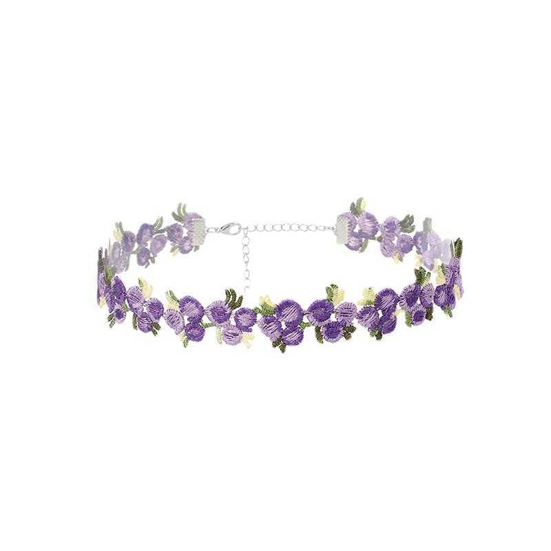 Pendant Necklaces Lace Sen neck strap Necklace ins super fairy temperament flower Collar Choker short collarbone neck chain female H25219
