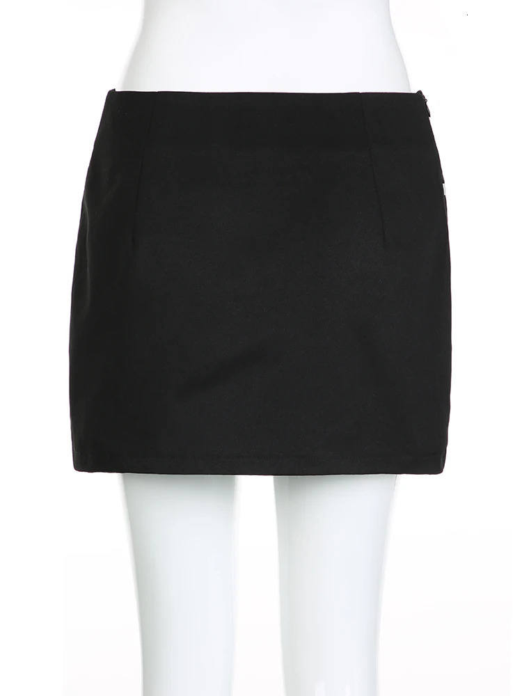 IAMSURE Sweet Basic Patchwork Bandage ALine Skirt Casual Slim LowWaisted Mini 2024 Summer Fashion Streetwear Lady 250220