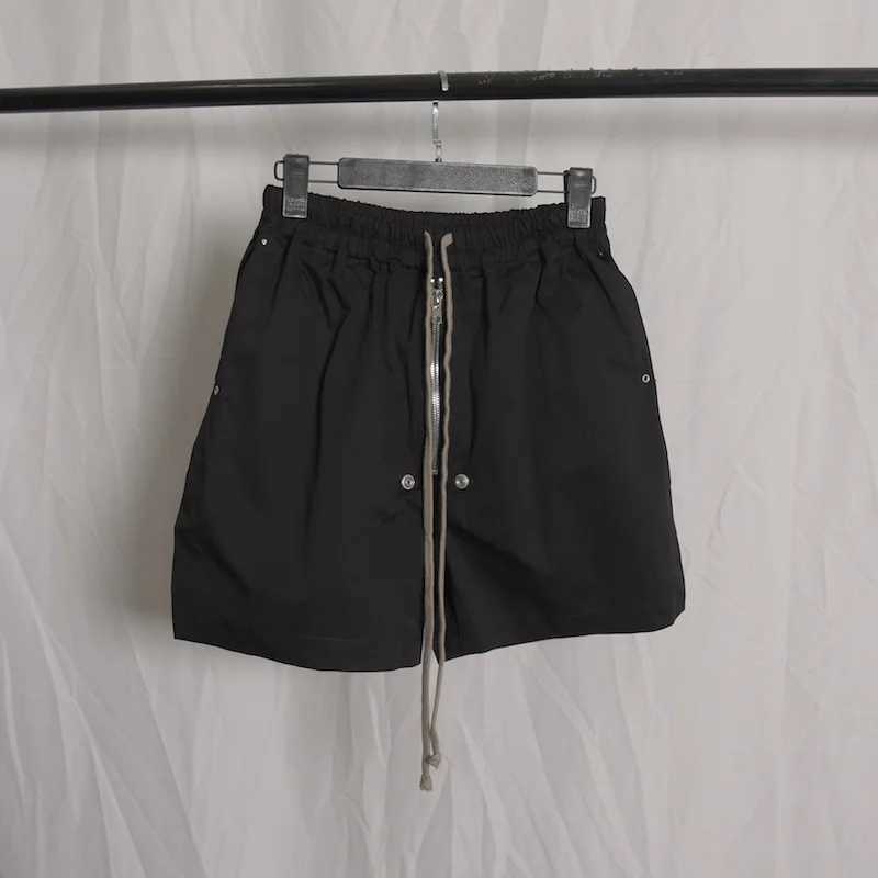 High Street Mens Pants Black Solid Casual Shorts for Man Cotton Zipper Design Men Trousers Techwear Mens Clothing X250220
