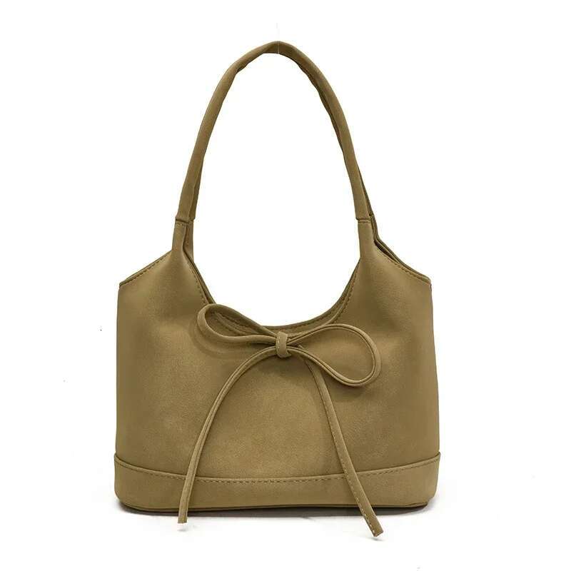 Imitation Suede Bow Shoulder Solid Color Multifunctional Women's Handbag Discount 2025 Exquisite Fashion Designer Handbag